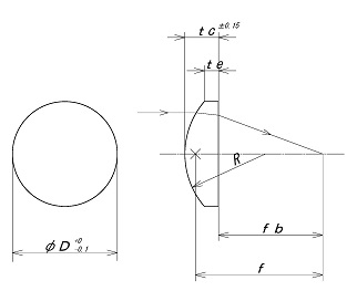 平凹レンズ/合成石英/外径φ10mm/焦点距離-90mm：光学製品の専門店 ネオ