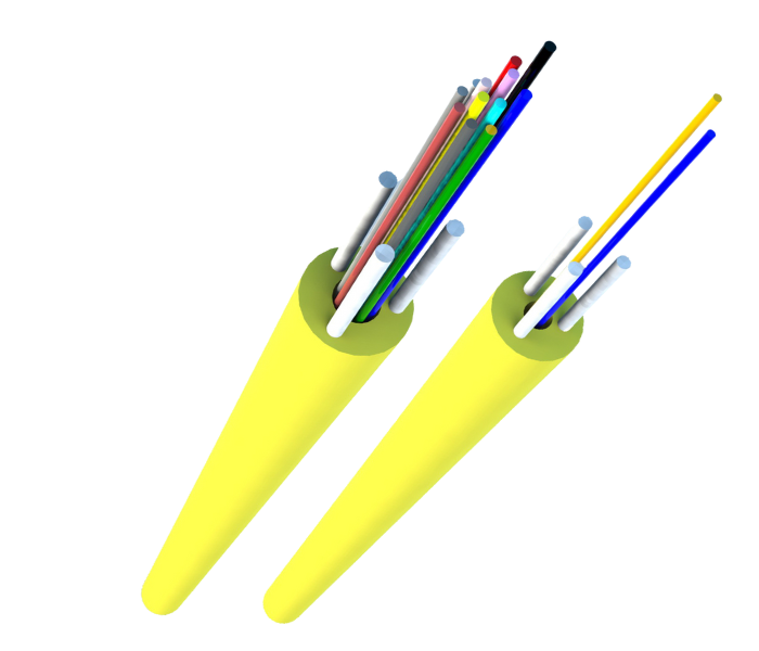 外径3mm 高強度OM3/OM4 光ファイバケーブル 2心/4心/12心/24心